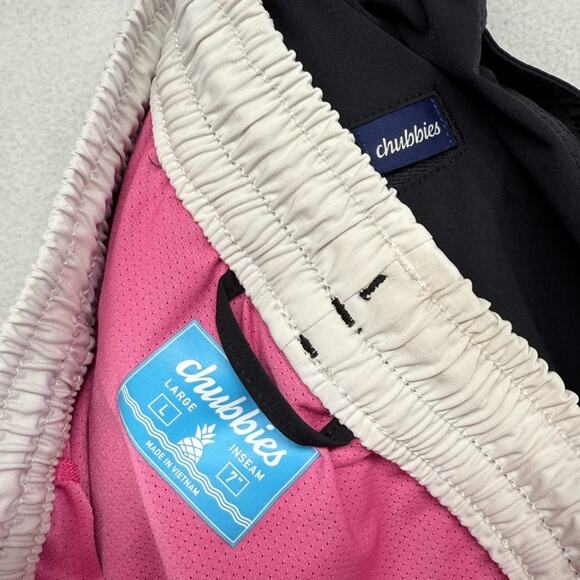 Chubbies Shorts Men's Large Black Lined Athletic Performance Pockets Training 7" - Picture 9 of 11